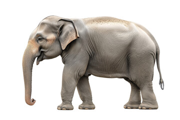 Obraz premium Full-Body Side View of an Asian Elephant Isolated on Transparent Background