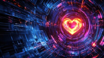 Obraz premium A futuristic view of an illuminated quantum processor as the heart of advanced technology