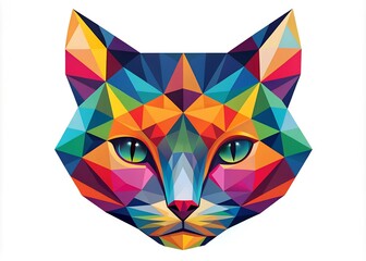 Colourful geometric cat head