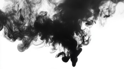 Ink black smoke backgrounds white
