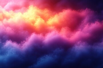 Obraz premium Abstract colorful cloudscape background with vibrant hues of pink, yellow, and blue.