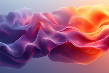 Obraz premium Abstract colorful flowing wave with vibrant hues of purple, pink, and orange.