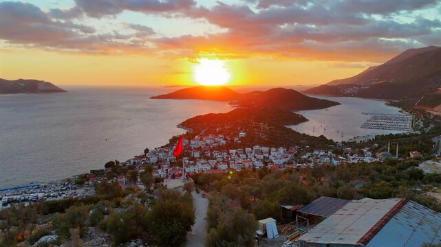Kaş is a seaside town on the Mediterranean coast in southwestern Turkey. The modern town occupies the site of ancient Antiphellos, with still-visible ruins including a theater.