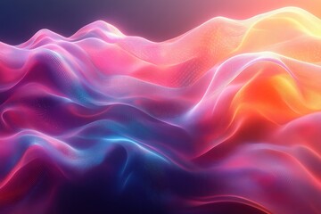 Obraz premium Abstract colorful neon light waves.