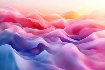 Obraz premium Abstract colorful waves of flowing fabric with soft light.