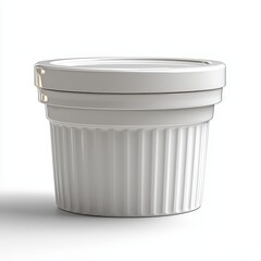 Minimalist white plastic food container: modern and functional design