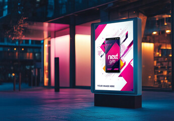 Modern city poster mockup with generative ai images