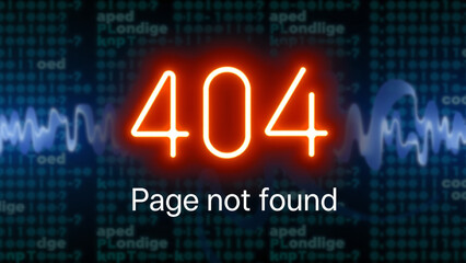 Fototapeta premium Error message 404 displayed indicating a page not found