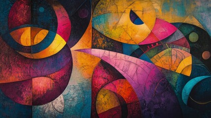 Abstract shapes and vibrant colors inspired by childhood imagination