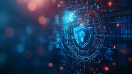 Fototapeta premium Corporate abstract background with geometric shapes and soft gradients, highlighting security and protection in business