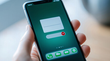 A close-up view of a smartphone displaying a phishing attempt alert