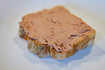 liver pate on a slice of bread