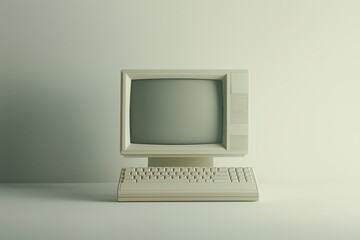 Photorealistic Studio Shot of an Early 2000s Desktop Computer with White Background and Vintage Appeal