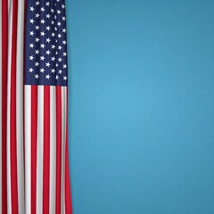 Obraz premium Minimalistic usa flag design - american banner with copy space - independence day background