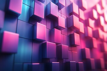 Fototapeta premium 3D cubs background with deep blue and purple colours, minimalistic