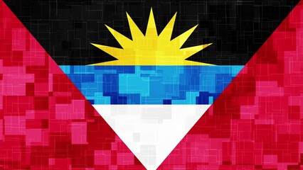 Antigua and Barbuda flag wallpaper technology background
