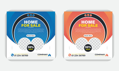 Obraz premium Luxury, unique, professional property sale social media post banner design template 