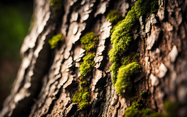 Obraz premium Detailed closeup on oak tree bark