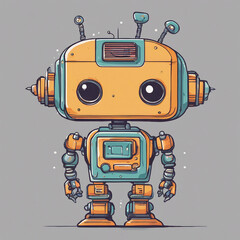 Fototapeta premium cute robot illustration background