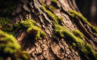 Fototapeta premium Detailed closeup on oak tree bark
