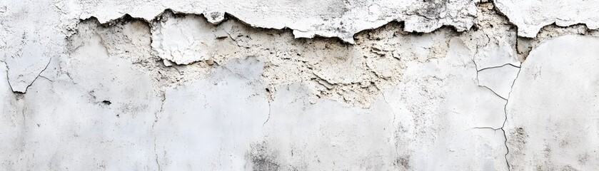 Obraz premium Weathered White Wall with Cracked and Peeling Paint