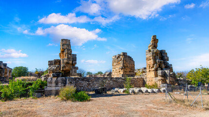 The ruins of Aphrodisias Ancient city (Afrodisias) in Turkey. The city was named after Aphrodite,...