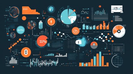 Business-themed background with a stock chart, corporate icons, and economic data, dynamic market trends