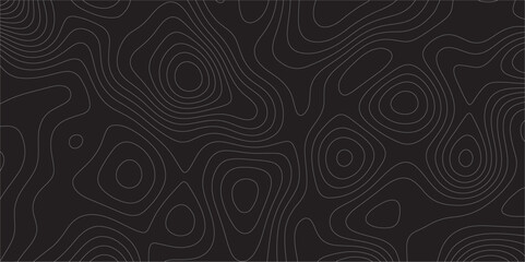 Abstract white on black background Topographic line map pattern. Contour elevation topographic and textured Background Modern design with black background with topographic wavy patted.	
