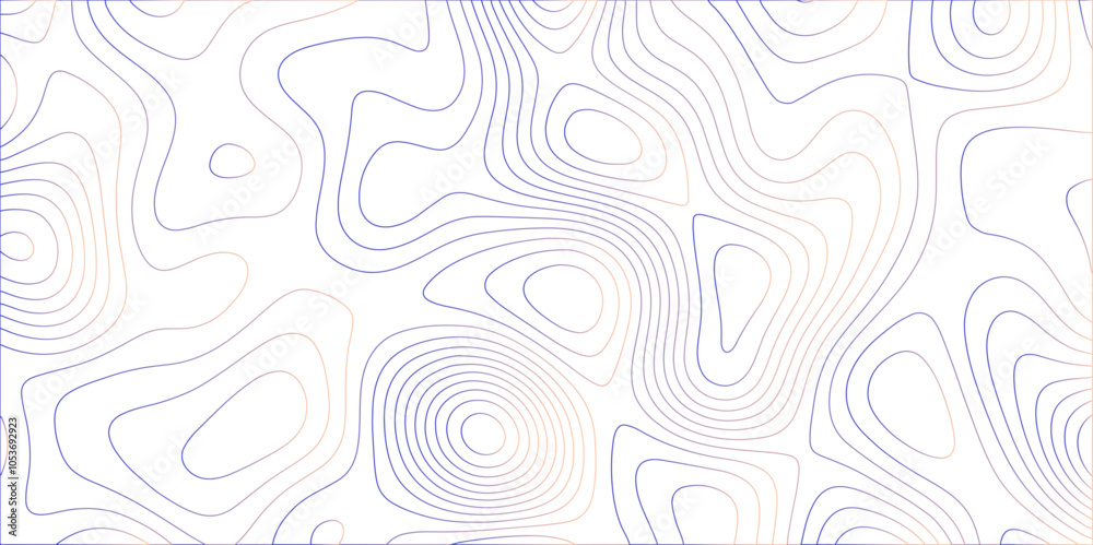 Aufkleber Abstract white colorful gradient Topographic line map background. Contour elevation topographic and textured Background Modern design with White background with topographic wavy pate for decoration.	