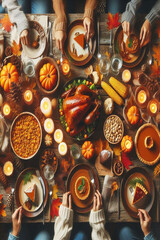 Beautiful spread of traditional Thanksgiving.