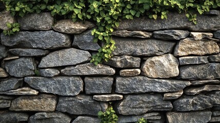 Stone Wall with Greenery