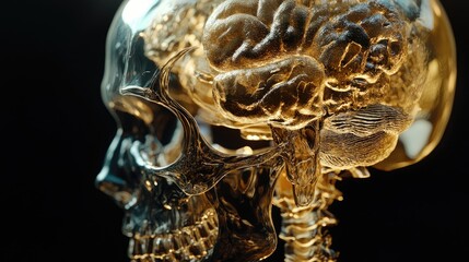 Fototapeta premium Medical scan of head, detailed cranial anatomy, 3D illustration