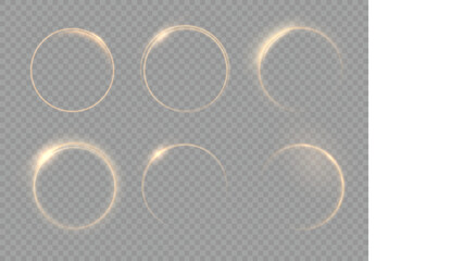 Light yellow circle. The energy flow tunnel. Curve light effect of white line. Abstract luxury white light vector flare semicircle and spark light effect. Luminous white circle portal. Ring line © roman11998866