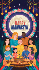 Obraz premium Happy amavasya poster 