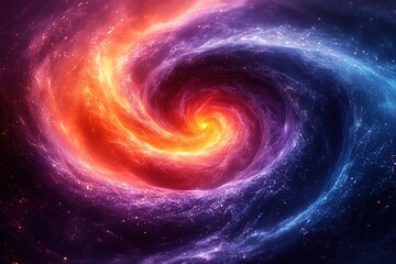 Obraz premium Abstract swirling galaxy with vibrant colors and glowing center.