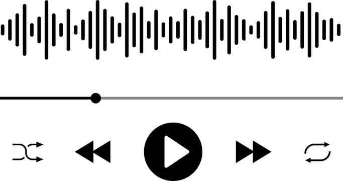 Video play bar template with button play or pause