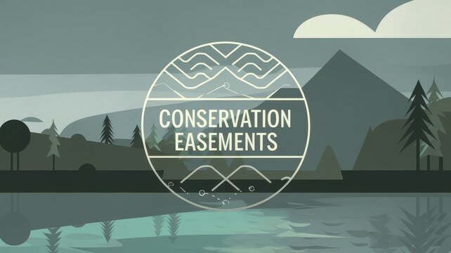 Scenic Conservation Easement Landscape with Snow Capped Mountains Tranquil Lake and Dense Forests in a Pristine Wilderness Environment