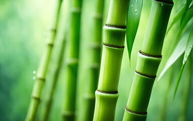 Macro on bamboo stalks