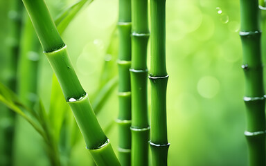 Fototapeta premium Macro on bamboo stalks