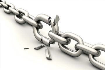 Fototapeta premium Freedom concept. Silhouettes of broken chain, Freedom broken chains