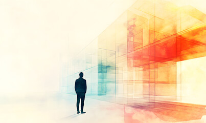 Obraz premium Construction Scenes Featuring Architects, Engineers, and Workers in Various Atmospheric Settings