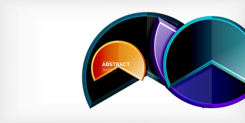 Glass reflective geometric round shapes background. Vector Illustration For Wallpaper, Banner, Background, Card, Book Illustration, landing page