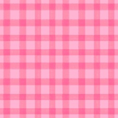 Hand drawn checkered Seamless Pattern. Abstract style plaid, gingham cloth, tartan. Colorful Background. Suits for textile, fabric covers, packaging and gift wrap. Trendy illustration. Print template