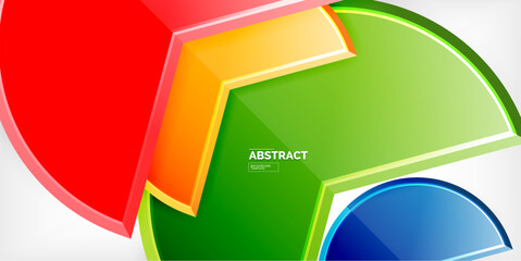Obraz premium Trendy round shapes with triangular angle design element. Vector Illustration For Wallpaper, Banner, Background, Card, Book Illustration, landing page