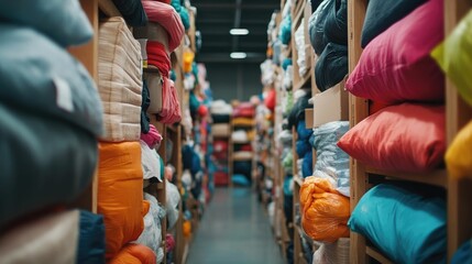 Busy volunteers sorting and organizing piles of donated items at a flood relief shelves and distributing vital supplies to those in need after a natural disaster