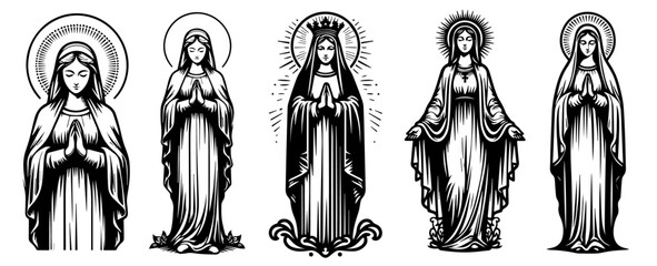 Our Lady Virgin Mary Madonna full body silhouette