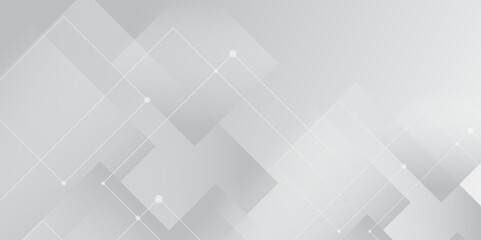 Abstract line or strokes with dots, square line, node point, digital background vector design concept. abstract gradient gray background Future new technology for business or science presentation.
