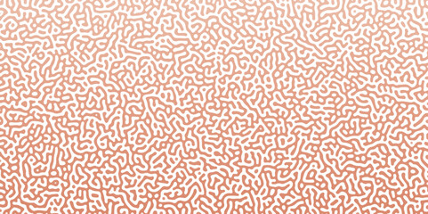 Fototapeta premium Abstract Reaction-diffusion or Turing pattern natural texture in coral orange gradient colour scheme. Linear design with biological shapes. Organic lines in memphis. abstract turing organic wallpaper 