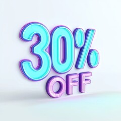 Stylish 30% Off Promotional Sign