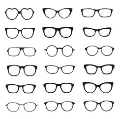 Glasses silhouettes collection  Vector
